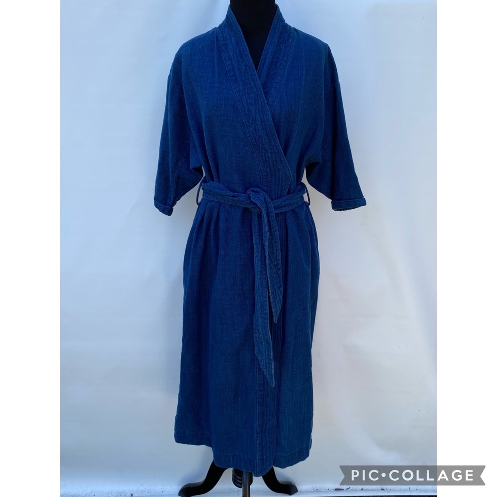 Milk Magazine Monoprix Kimono Inspired Indigo Wrap Dress Size 36 US Size 6